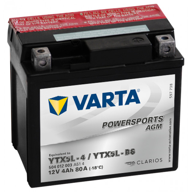 VARTA 4Ah Varta12V 504 012 003 A514 AGM