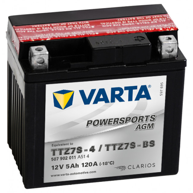 VARTA 5Ah Varta 12V 507 902 011 A514 AGM
