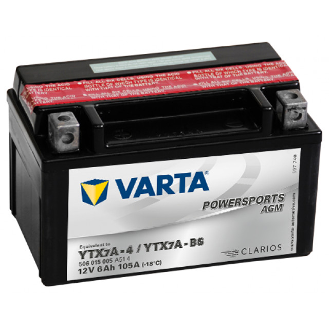 VARTA 6Ah Varta 12V 506 015 005 A514 AGM