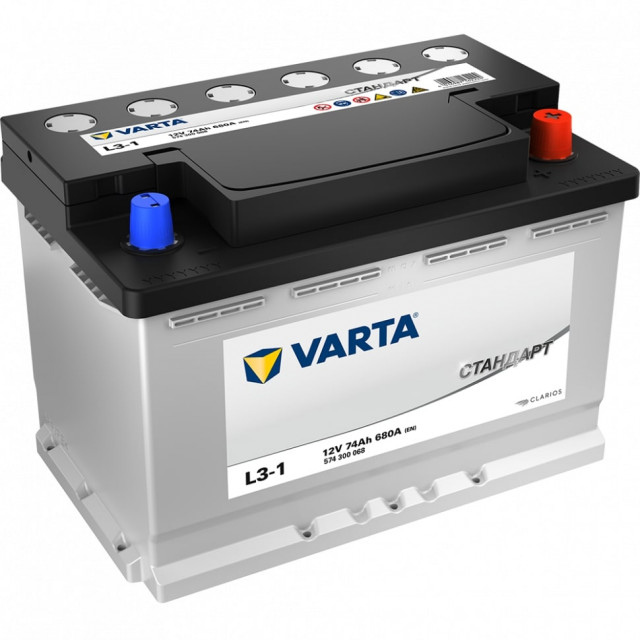 VARTA Стандарт 74e 6СТ-74.0 L3-1  VARTA Стандарт 574300068